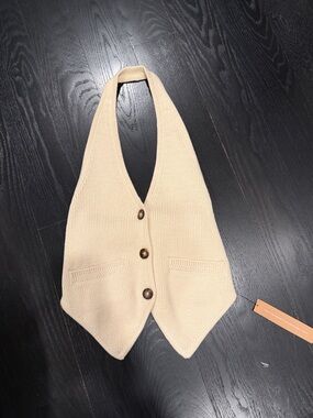 Reformation Knit Halter Vest in Cream